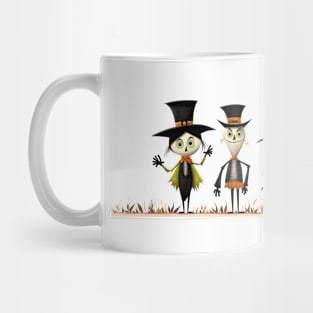 Spooky Halloween Scarecrow Family Mug